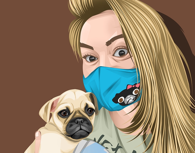 Vector-Sketch-of-Pug-Queen
