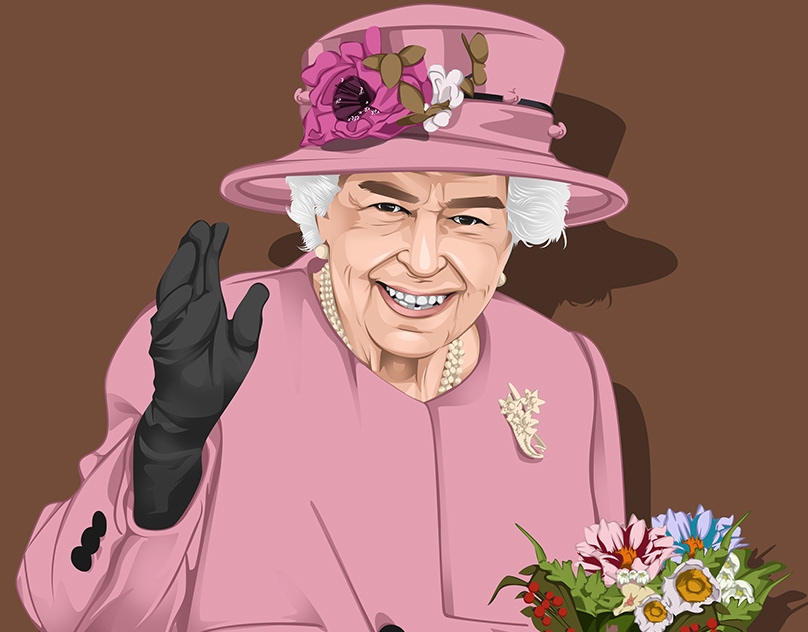 Vector-Sketch-of-The-Queen-of-England