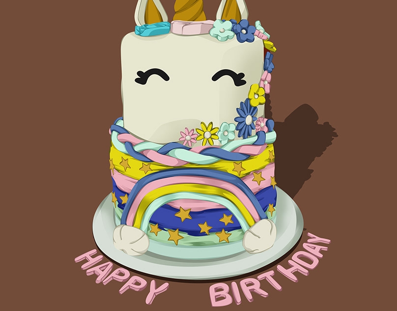 Vector-Sketch-of-Unicorn-Cake