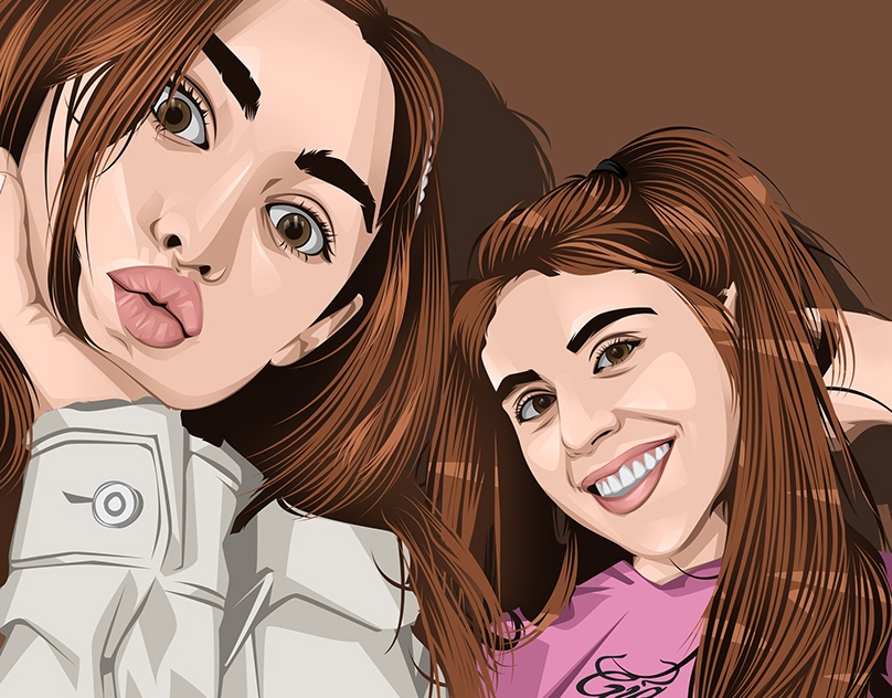 Vector-Sketch-of-Violet-and-Riley